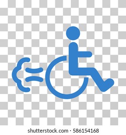 Patient Movement vector icon. Illustration style is flat iconic cobalt symbol on a transparent background.