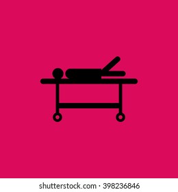 Patient On Stretcher Icon. Eps-10.