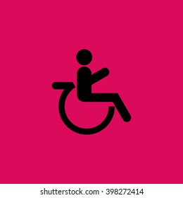 Patient On Wheelchair Icon. Eps-10.