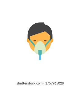 patient oxygen mask Illustration Vector of flat design Perfect for medical icon eps8