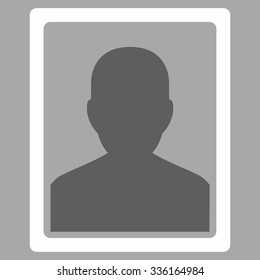 Patient Portrait vector icon. Style is bicolor flat symbol, dark gray and white colors, rounded angles, silver background.