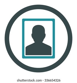 Patient Portrait vector icon. Style is bicolor flat rounded symbol, soft blue colors, rounded angles, white background.
