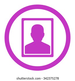 Patient Portrait vector icon. Style is flat rounded symbol, violet color, rounded angles, white background.