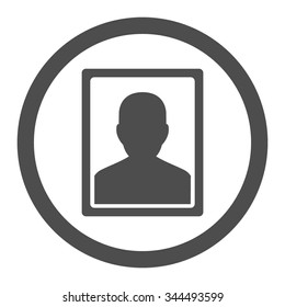Patient Portrait vector icon. Style is flat rounded symbol, gray color, rounded angles, white background.