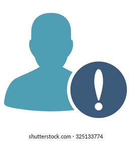 Patient Problem vector icon. Style is bicolor flat symbol, cyan and blue colors, rounded angles, white background.