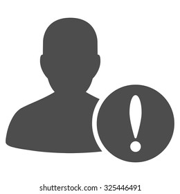 Patient Problem vector icon. Style is flat symbol, gray color, rounded angles, white background.