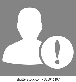 Patient Problem vector icon. Style is flat symbol, white color, rounded angles, gray background.