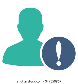 Patient Problem vector icon. Style is bicolor flat symbol, cobalt and cyan colors, rounded angles, white background.