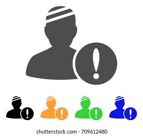 Patient Problem vector pictogram. Style is a flat graphic symbol in gray, black, yellow, blue, green color variants. Designed for web and mobile apps.