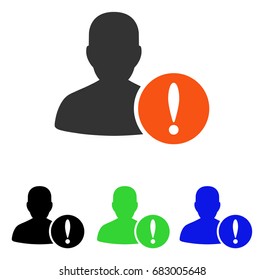 Patient Problem vector pictograph. Illustration style is a flat iconic colored symbol with different color versions.