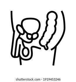 Patienten mit Prostata-Linie-Symbol-Vektorgrafik. Patienten mit Prostata-Schild. isoliertes Kontursymbol
