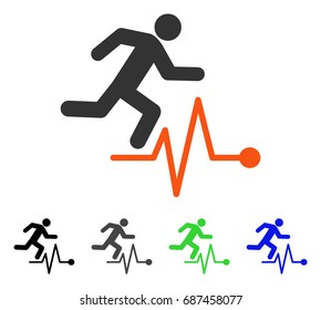 Patient Pulse flat vector icon. Colored patient pulse gray, black, blue, green pictogram variants. Flat icon style for web design.