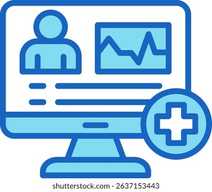 Patient Records Icon Blue Vector Illustration