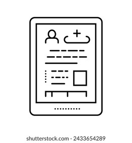 patient records line icon vector. patient records sign. isolated contour symbol black illustration