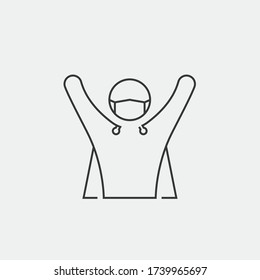 patient recovery vector icon covid-19 corona virus icon