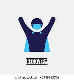 patient recovery vector icon covid-19 corona virus icon