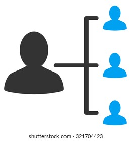 Patient Relations vector icon. Style is bicolor flat symbol, blue and gray colors, rounded angles, white background.