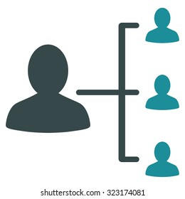 Patient Relations vector icon. Style is bicolor flat symbol, soft blue colors, rounded angles, white background.