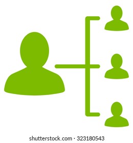 Patient Relations vector icon. Style is flat symbol, eco green color, rounded angles, white background.