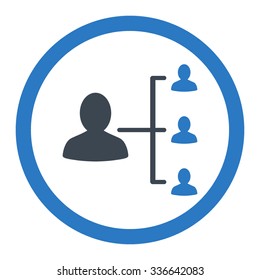Patient Relations vector icon. Style is bicolor flat rounded symbol, smooth blue colors, rounded angles, white background.