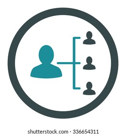 Patient Relations vector icon. Style is bicolor flat rounded symbol, soft blue colors, rounded angles, white background.