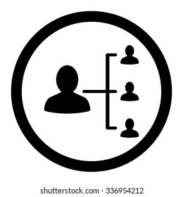 Patient Relations vector icon. Style is flat rounded symbol, black color, rounded angles, white background.