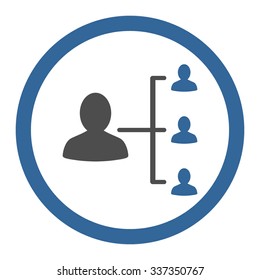 Patient Relations vector icon. Style is bicolor flat rounded symbol, cobalt and gray colors, rounded angles, white background.