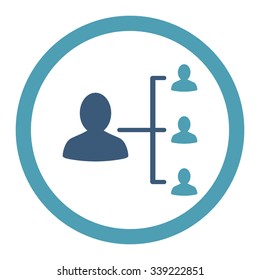 Patient Relations vector icon. Style is bicolor flat rounded symbol, cyan and blue colors, rounded angles, white background.