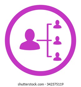 Patient Relations vector icon. Style is flat rounded symbol, violet color, rounded angles, white background.