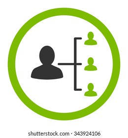 Patient Relations vector icon. Style is bicolor flat rounded symbol, eco green and gray colors, rounded angles, white background.
