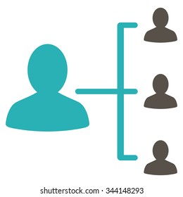 Patient Relations vector icon. Style is bicolor flat symbol, grey and cyan colors, rounded angles, white background.