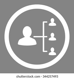 Patient Relations vector icon. Style is flat rounded symbol, white color, rounded angles, gray background.