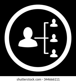 Patient Relations vector icon. Style is flat rounded symbol, white color, rounded angles, black background.