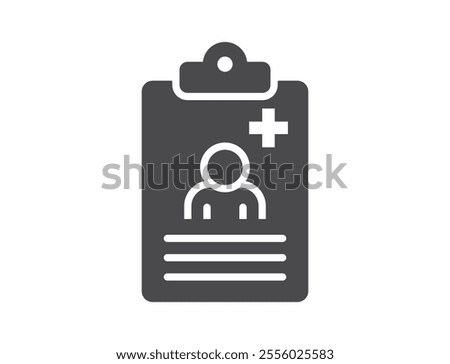 Patient report card flat icon. Medical history symbol. Isolated vector image in simple style