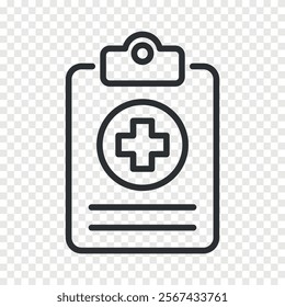 Patient report card. Vector linear icon