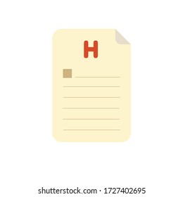 Patient report flat design vector illustration. Icon for healthcare and medical concept.