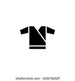 Patient robe icon vector in black flat shape design isolated on white background, Vector icon eps 10