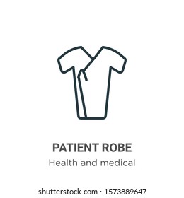 Patient robe outline vector icon. Thin line black patient robe icon, flat vector simple element illustration from editable health and medical concept isolated on white background