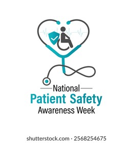 Patient safety awareness week is observed every year in March. Patient Safety Awareness  is observed to increase patient and health professional awareness. Design for banner, cards, prints. Eps 10.