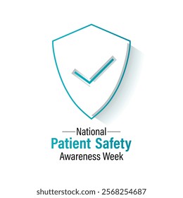 Patient safety awareness week is observed every year in March. Patient Safety Awareness  is observed to increase patient and health professional awareness. Design for banner, cards, prints. Eps 10.