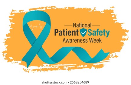 Patient safety awareness week is observed every year in March. Patient Safety Awareness  is observed to increase patient and health professional awareness. Design for banner, cards, prints. Eps 10.