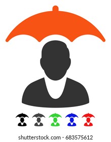 Patient Safety Umbrella flat vector pictograph with colored versions. Color patient safety umbrella icon variants with black, gray, green, blue, red.