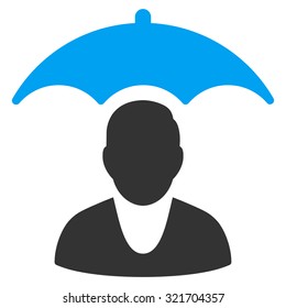 Patient Safety vector icon. Style is bicolor flat symbol, blue and gray colors, rounded angles, white background.