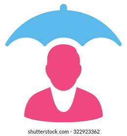 Patient Safety vector icon. Style is bicolor flat symbol, pink and blue colors, rounded angles, white background.