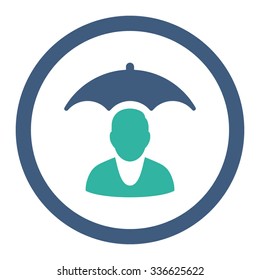 Patient Safety vector icon. Style is bicolor flat rounded symbol, cobalt and cyan colors, rounded angles, white background.