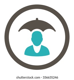 Patient Safety vector icon. Style is bicolor flat rounded symbol, grey and cyan colors, rounded angles, white background.