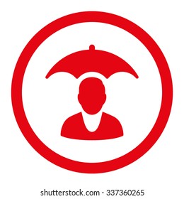 Patient Safety vector icon. Style is flat rounded symbol, red color, rounded angles, white background.