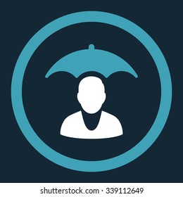 Patient Safety vector icon. Style is bicolor flat rounded symbol, blue and white colors, rounded angles, dark blue background.