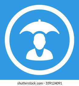 Patient Safety vector icon. Style is flat rounded symbol, white color, rounded angles, blue background.