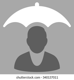 Patient Safety vector icon. Style is bicolor flat symbol, dark gray and white colors, rounded angles, silver background.